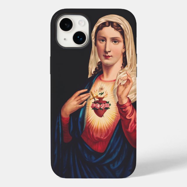 Funda De Case-Mate Para iPhone El corazón inmaculado de María (Reverso )