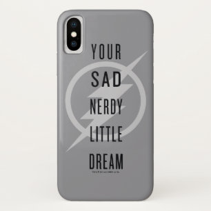 Funda Para iPhone X El   de destello "su pequeño sueño Nerdy triste 