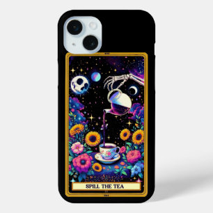 Funda Para iPhone 15 Mini El derrame de la tarjeta Tea Tarot