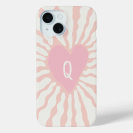 Funda Para iPhone 15 El día de San Valentín de letras personalizadas de