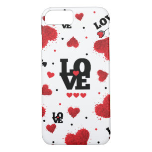 Funda Para iPhone 8/7 El día de San Valentín del patrón de corazón rojo