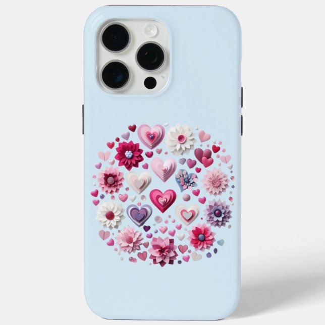 Funda De Case-Mate Para iPhone El día de San Valentín floral (Reverso )