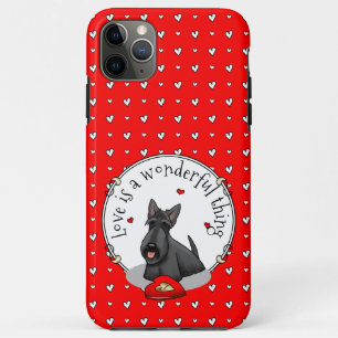 Funda Para iPhone 11 Pro Max El día de San Valentín (rojo) Scottie Dog (negro) 