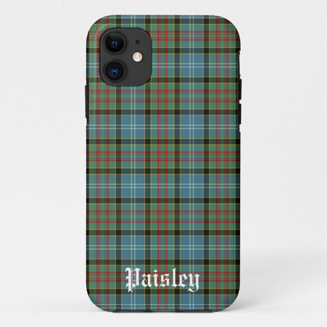 Funda De Case-Mate Para iPhone El distrito de Paisley de Escocia Tartán personali (Reverso)
