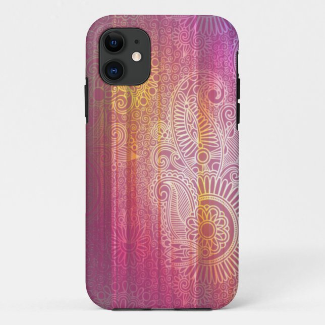 Funda De Case-Mate Para iPhone El Doodle vivo de Paisley modela el caso del (Reverso)