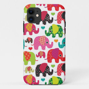 Funda Para iPhone 11 el elefante retro embroma el papel pintado del