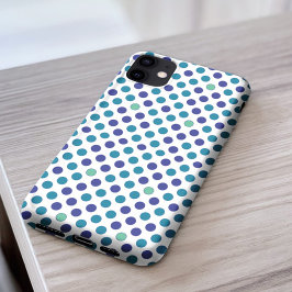 Funda Para iPhone 13 El elegante POlka azul turquesa y violeta combina 