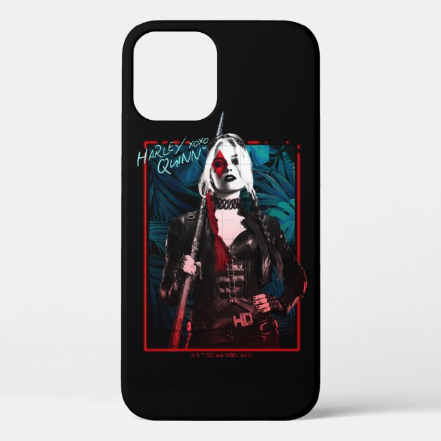 Funda De Case-Mate Para iPhone El escuadrón suicida | Harley Quinn y Green Ferns (Reverso )