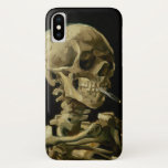 Funda Para iPhone X El esqueleto Vincent Van Gogh con un cigarrillo en<br><div class="desc">Esqueleto de Vincent Van Gogh con estuche de teléfono de Bella Artes de época quemada</div>