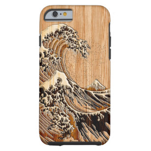Funda Resistente Para iPhone 6 El estilo de madera de bambú de la gran onda de