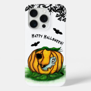 Funda Para iPhone 15 Pro El fantasma de Halloween , Bat , Ghost y Spider