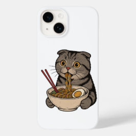 Funda Para iPhone 14 De Case-Mate El gato acogedor sorbiendo fideos