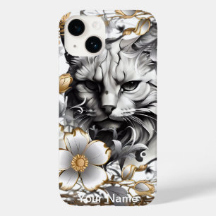 Funda Para iPhone 14 De Case-Mate El gato entre las flores cambia por tu retrato que