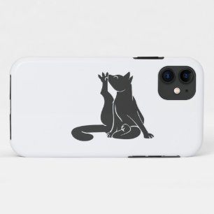 Funda Para iPhone 11 El gato lava sus patas - Elige el color de fondo