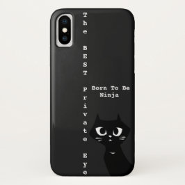 Funda Para iPhone X El gato negro más afortunado mejor ojo privado