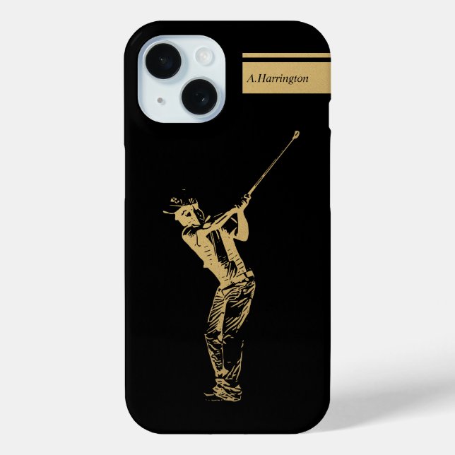 Funda De Case-Mate Para iPhone El golfista dorado (Reverso )