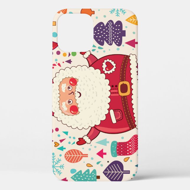 Funda De Case-Mate Para iPhone El gracioso Ilustracion de Navidades de Santa Clau (Reverso )