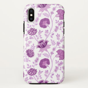 Funda Para iPhone XS El gran patrón floral jacobino se pudre en blanco