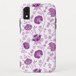 Funda Para iPhone XR El gran patrón floral jacobino se pudre en blanco