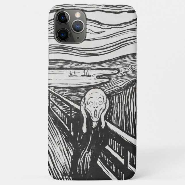 Funda De Case-Mate Para iPhone El Grito de Edvard Munch Blanco y Negro (Reverso)