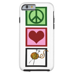 Funda Resistente Para iPhone 6 El hacer punto del amor de la paz