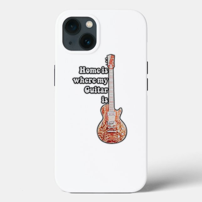 Funda De Case-Mate Para iPhone El hogar es donde está mi guitarra. (Reverso )