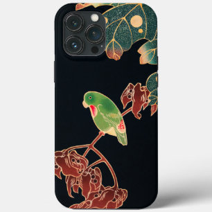 Funda Para iPhone 13 Pro Max El ilustracion japonés de pájaros coloridos y parq
