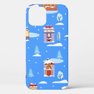 Funda Para iPhone 12 El invierno dibujado a mano sin costura patrón con