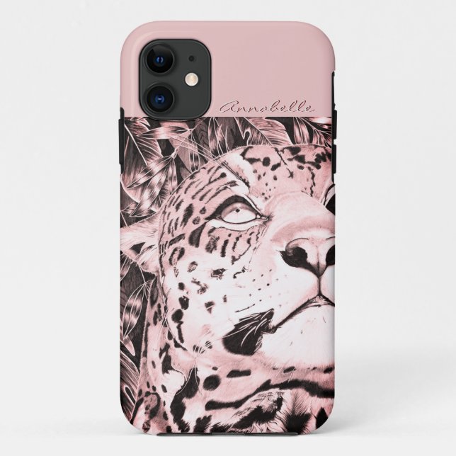 Funda De Case-Mate Para iPhone El jaguar (rosa) (Reverso)