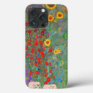 Funda Para iPhone 13 Pro El jardín de la granja Gustav Klimt con girasoles