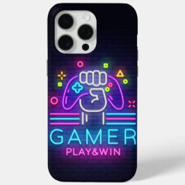 Funda Para iPhone 15 Pro Max El juego y la victoria de Neon Gamer