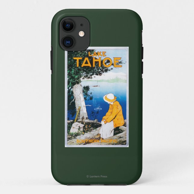 Funda De Case-Mate Para iPhone El lago Tahoe PosterLake promocional Tahoe, CA (Reverso)
