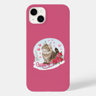 Funda Para iPhone 14 Plus De Case-Mate El lindo gato de Maine en mi esquí