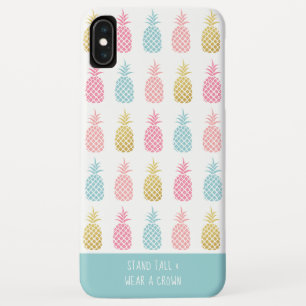 Funda Para iPhone XS Max El lindo patrón arcoiris y oro es una piña