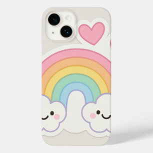 Funda Para iPhone 14 De Case-Mate El luminoso arcoiris pastel con caras sonrientes y