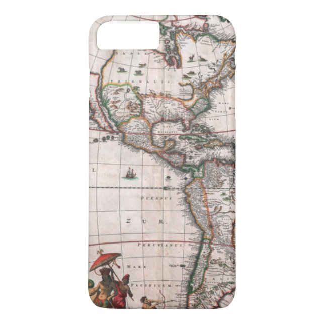 Funda De Case-Mate Para iPhone El mapa de Visscher del Nuevo Mundo (Reverso)