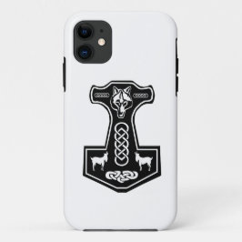Funda Para iPhone 11 El martillo del Thor pagano con el lobo y las