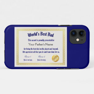 Funda Para iPhone 11 El mejor certificado de papá de un mundo gracioso