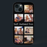 Funda Para iPhone 13 El mejor esposo de collage de fotos en blanco negr<br><div class="desc">Muéstrale a su marido que es el "Mejor". Esposo. Siempre" con este divertido diseño blanco y negro. Añade 7 de tus propias fotos para mostrarle cuánto le aprecias. También puede cambiar el texto.</div>