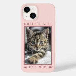 Funda Para iPhone 14 De Case-Mate El mejor gato del mundo que mamá pinta imprenta Ro