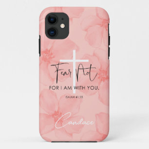 Funda Para iPhone 11 El miedo a la flor rosada no Isaías 41:10 Biblia V