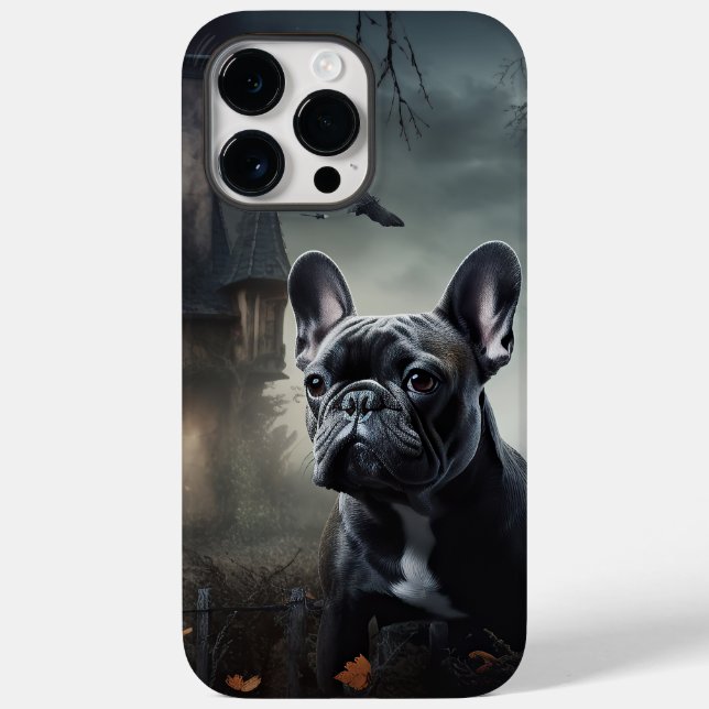 Funda De Case-Mate Para iPhone El miedo de Halloween en el Bulldog francés (Reverso )