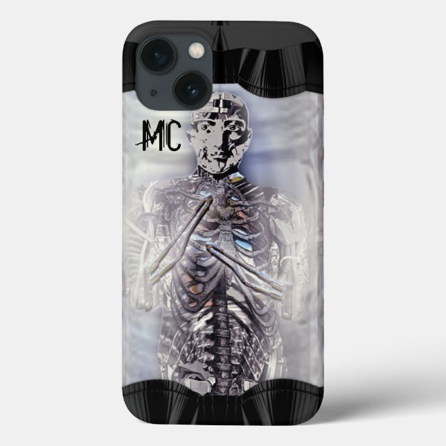 Funda De Case-Mate Para iPhone El monograma del ciborgX de la cosecha (Reverso)