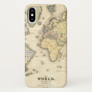 Funda Para iPhone X El mundo en la proyección de Mercator el 1840