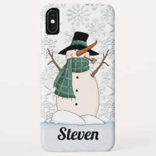 Funda Para iPhone XS Max El muñeco de nieve del navidad añade nombre