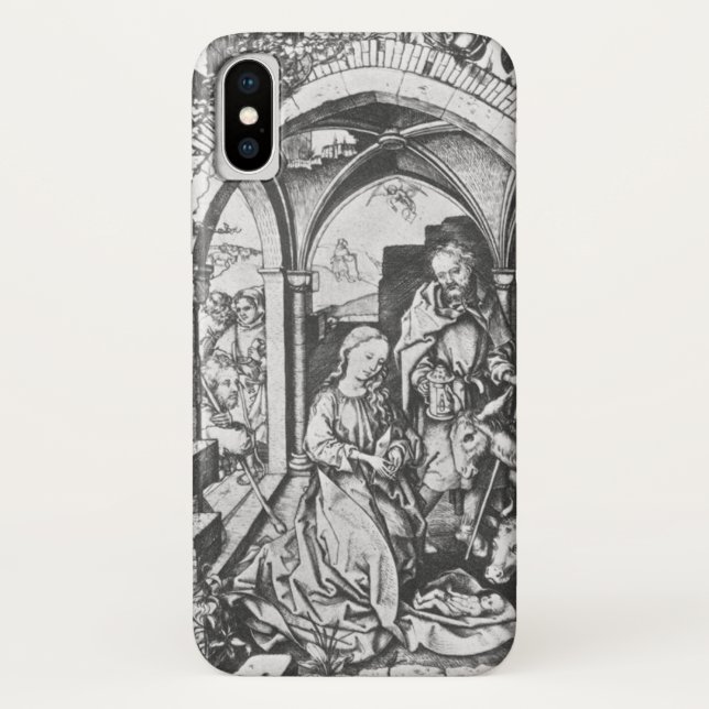 Funda De Case-Mate Para iPhone El nacimiento de Jesús (por Martin Schongauer) (Reverso)
