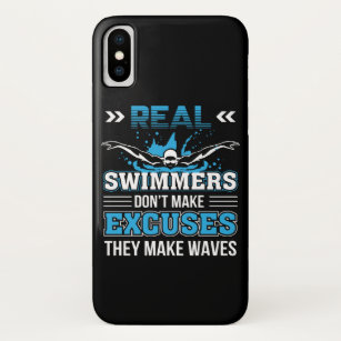Funda Para iPhone X El nadador real no hace excusas que hacen la onda