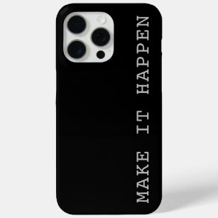 Funda Para iPhone 15 Pro Max El negro minimalista HACE que SUCEDE
