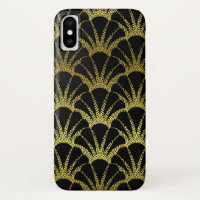 El negro retro del art déco/el oro Shell escala el