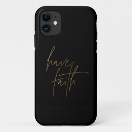 Funda Para iPhone 11 El negro y el oro tienen una cita de fe
